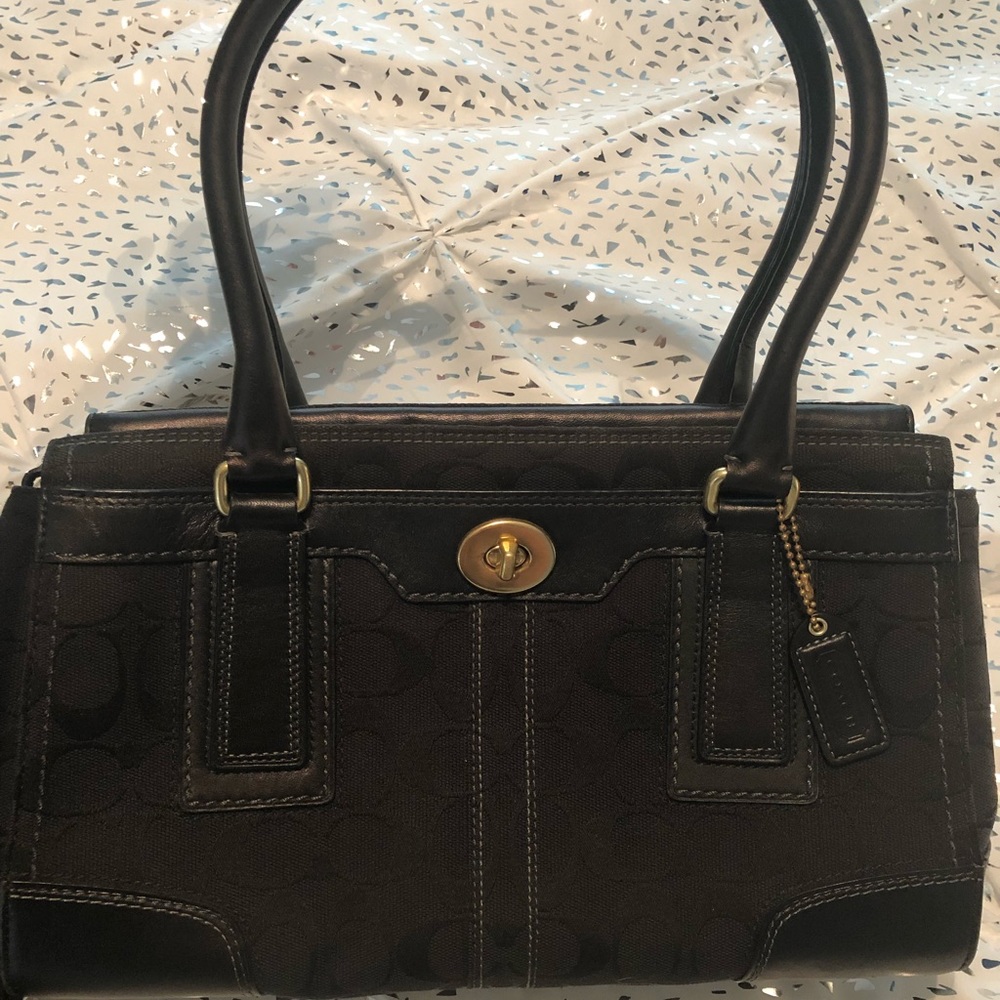 Classic COACH Signature Jacquard Handbag w/dustbag - Picture 4 of 8